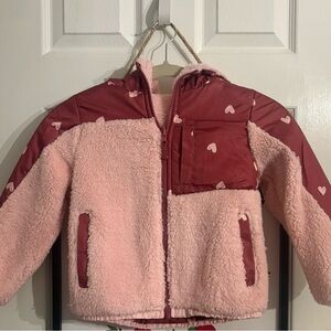 OshKosh B'gosh Pink and Maroon Heart Puffer Jacket